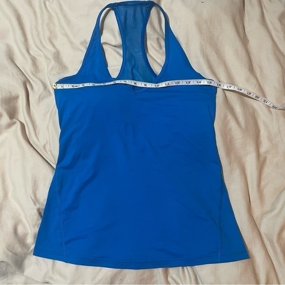Lululemon Blue Lightweight V Neck Mesh Back Racerback Tank Top Size 4 - Picture 3 of 5